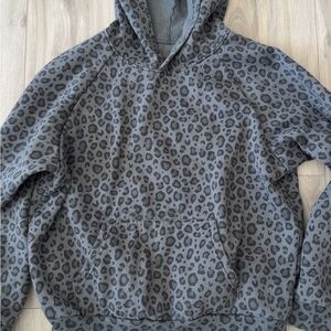 Gray Leopard Print Hoodie